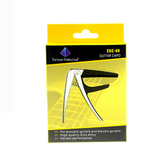 Tetra-Teknica Essential Series EGC-08 Single-handed Zinc Alloy Guitar Capo, Color Silver, Matte finish