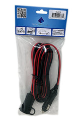 Tetra-Teknica MotoBasics Series CLE-12 12V Cigarette Lighter Extension Cord with 15A Fuse and Power-on LED, Male to Female, 12 Feet, 16 Gauge Copper Wire