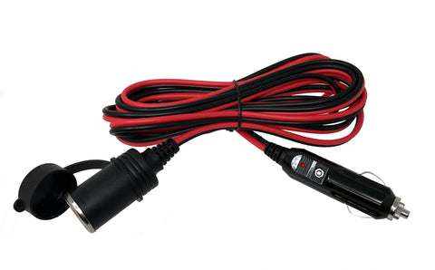 Tetra-Teknica MotoBasics Series CLE-12 12V Cigarette Lighter Extension Cord with 15A Fuse and Power-on LED, Male to Female, 12 Feet, 16 Gauge Copper Wire
