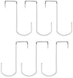 Tetra-Teknica EDH-6P Vinyl Coated Over The Door Hook Fits Doors up to 1⅜ Inch Thick, 6 per Pack, Color White