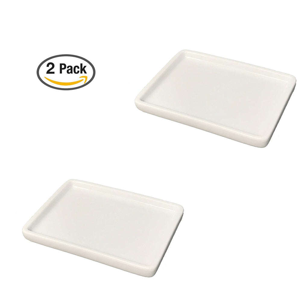 Tetra-Teknica Less is More Series SD-2P Porcelain Soap Dish, Color White, 2 per Pack